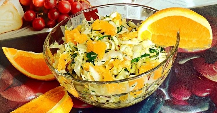салат с капустой и апельсинами изображение